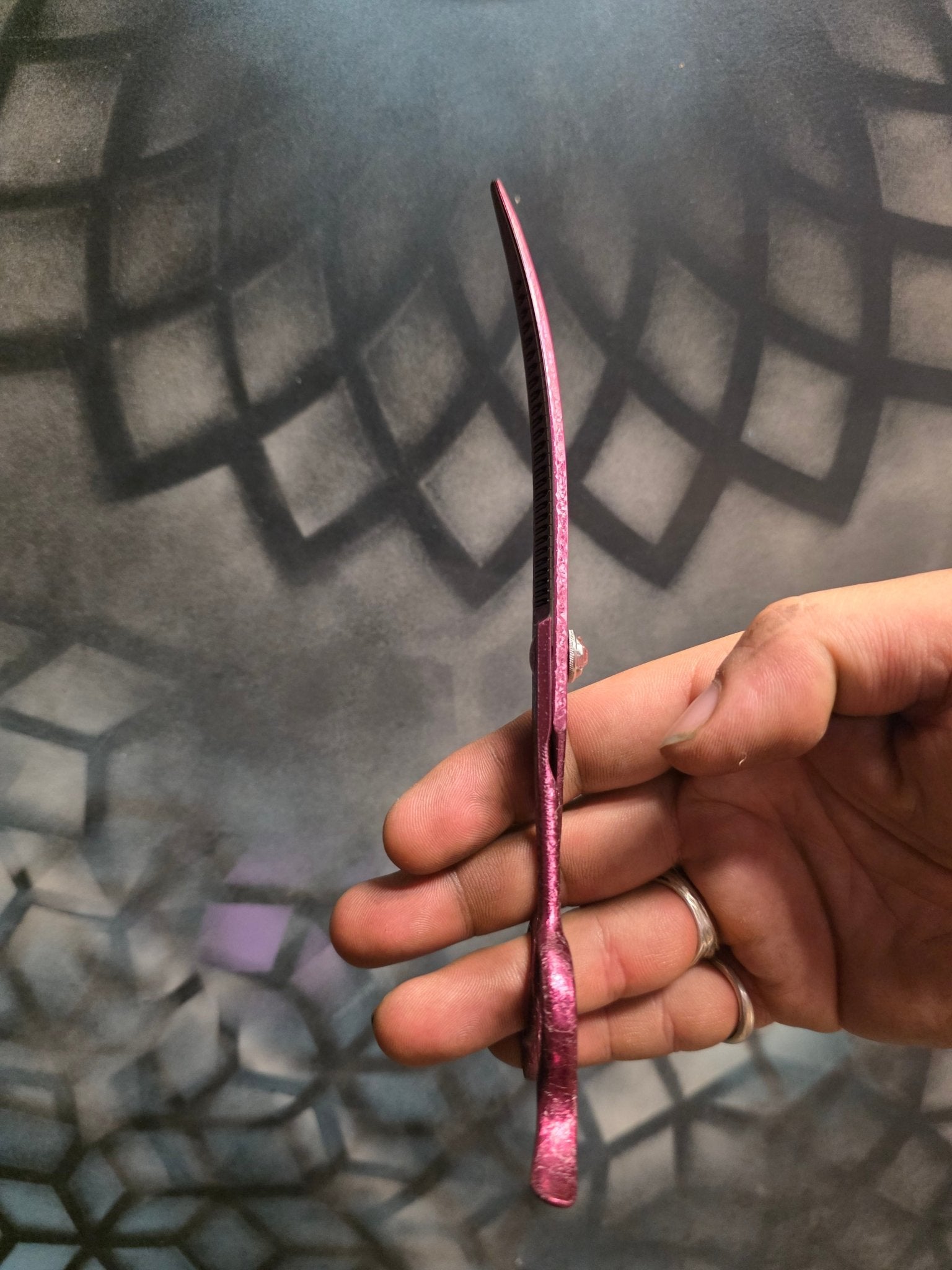 Reiki Shears - Pink Unicorn Reversed Curved Chunker - Reiki Shears
