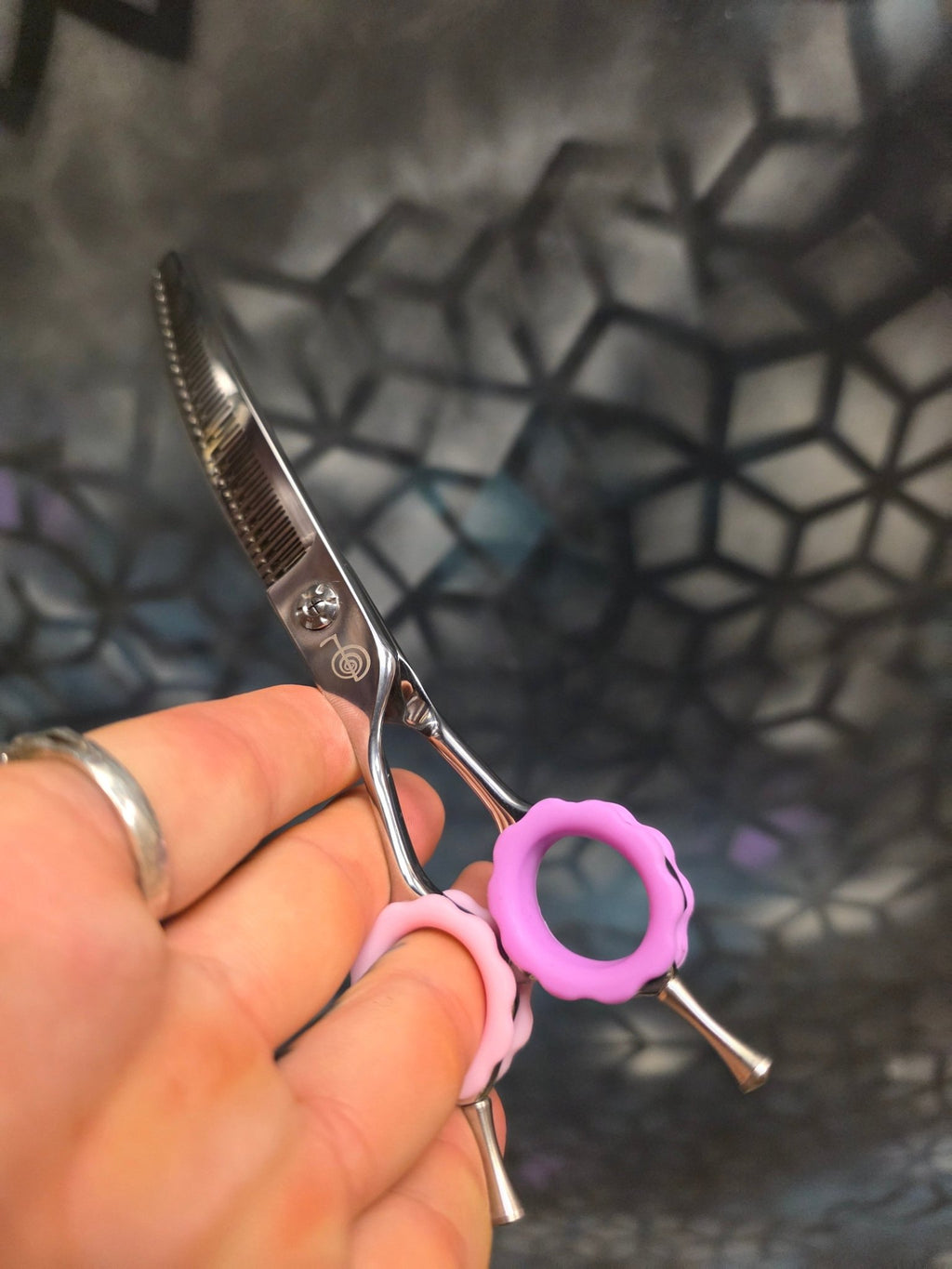 Left-Handed Curved Chunker - Southpaw Curved Chunker - Cat The Dog Groomer Signature Collection - Reiki Shears