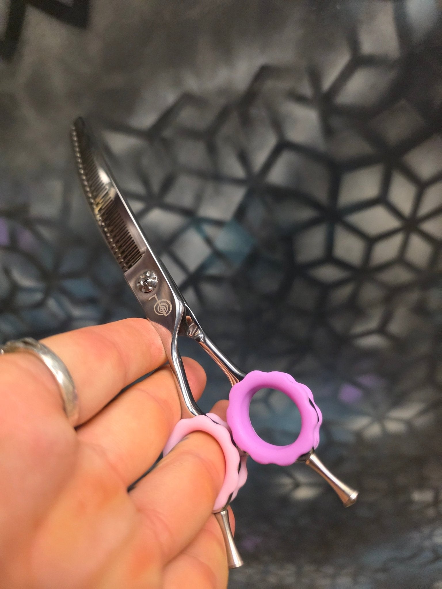 Left-Handed Curved Chunker - Southpaw Curved Chunker - Cat The Dog Groomer Signature Collection - Reiki Shears