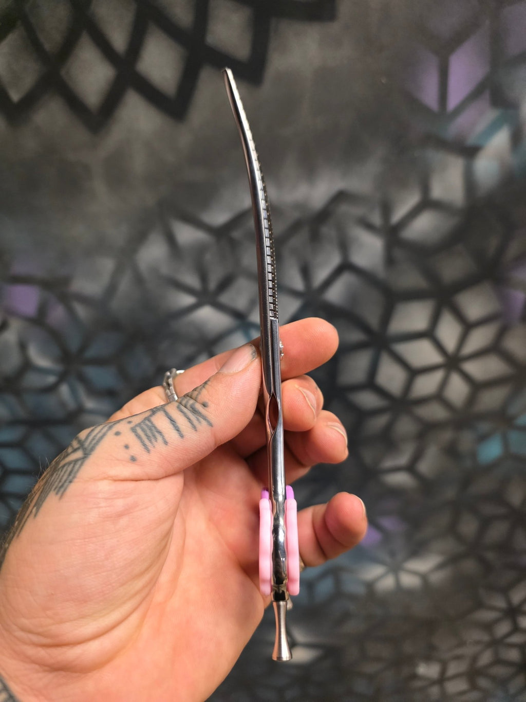 Left-Handed Curved Chunker - Southpaw Curved Chunker - Cat The Dog Groomer Signature Collection - Reiki Shears