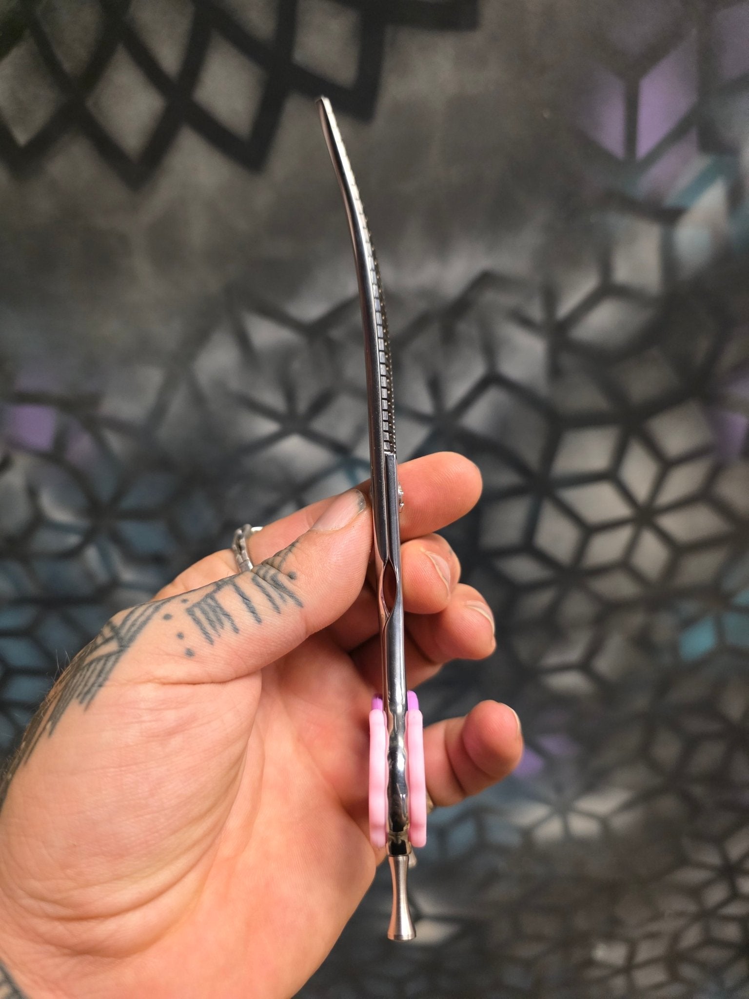 Left-Handed Curved Chunker - Southpaw Curved Chunker - Cat The Dog Groomer Signature Collection - Reiki Shears