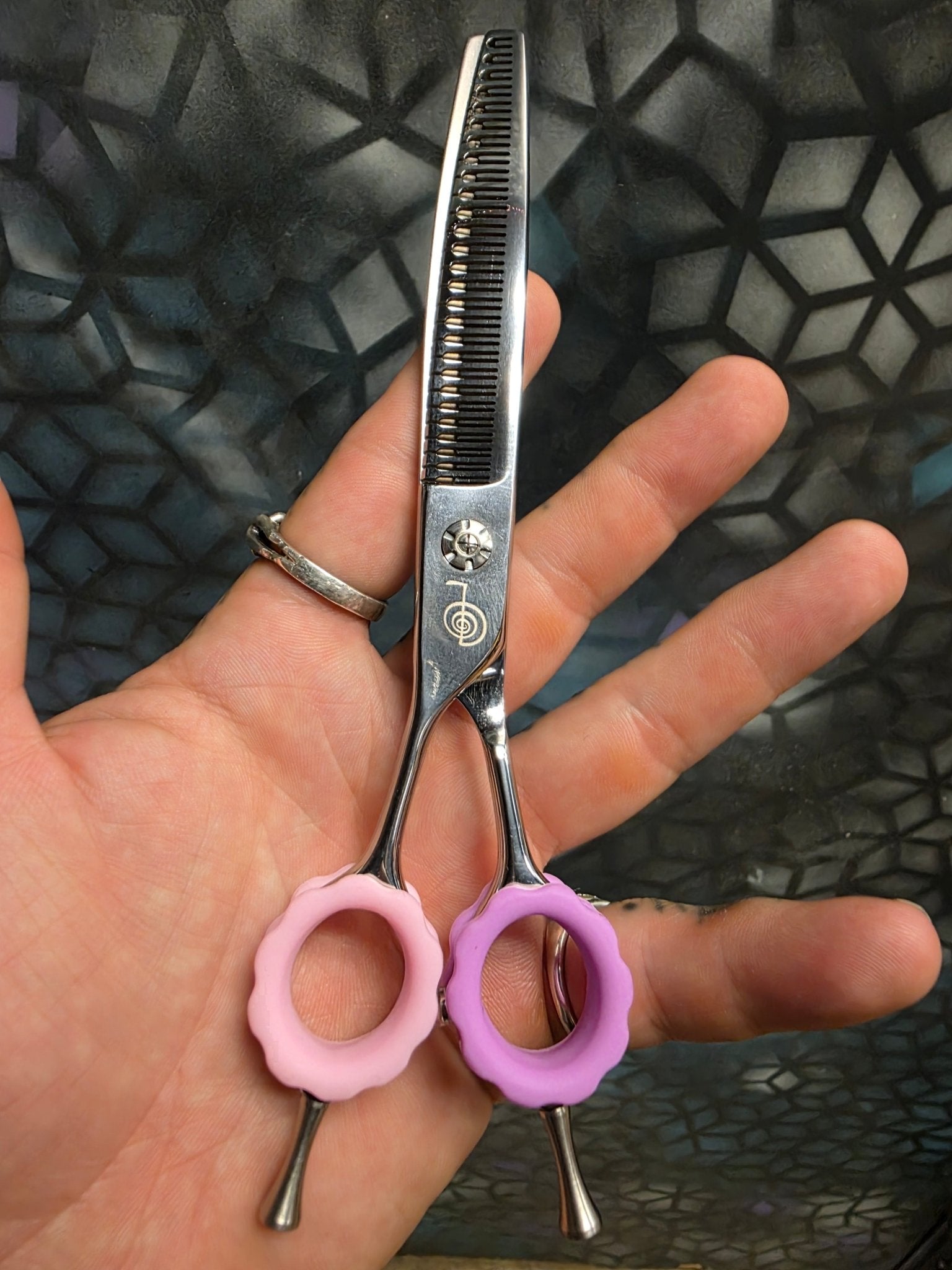 Left-Handed Curved Chunker - Southpaw Curved Chunker - Cat The Dog Groomer Signature Collection - Reiki Shears