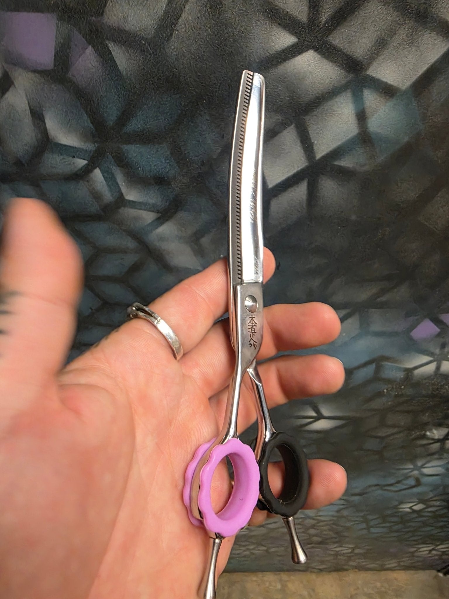 Left-Handed Curved Thinner - Southpaw Curved Thinner - Cat The Dog Groomer Signature Collection - Reiki Shears