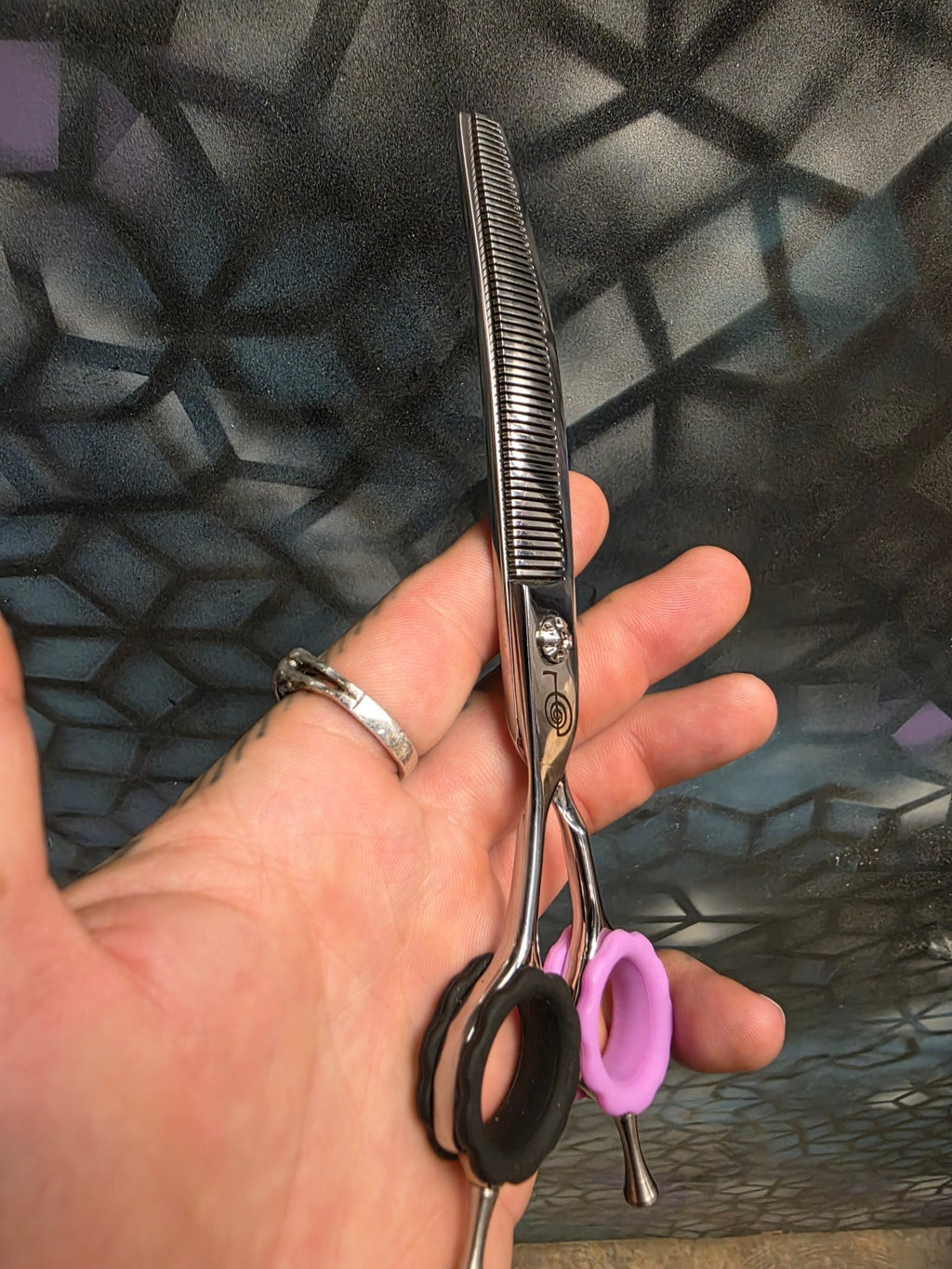 Left-Handed Curved Thinner - Southpaw Curved Thinner - Cat The Dog Groomer Signature Collection - Reiki Shears
